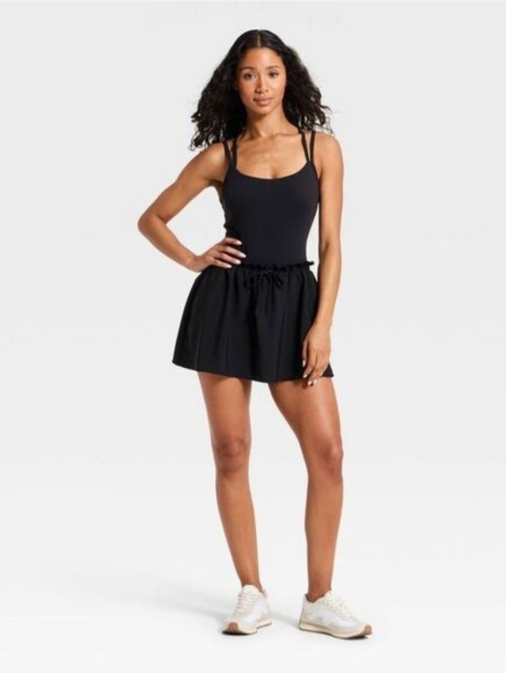 JoyLab- Women's Drop Waist Active Dress - Black - Picture 3 of 4